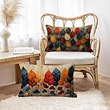 Kissenbezug 40x80 cm, Outdoor Kissen Wetterfest, Weicher Atmungsaktiv Samt Sofakissen Farbe Herbst 2er Set, Rechteckiger Kopfkissenbezug mit Unsichtbarem Reißverschluss, Living Room Decoration h-57