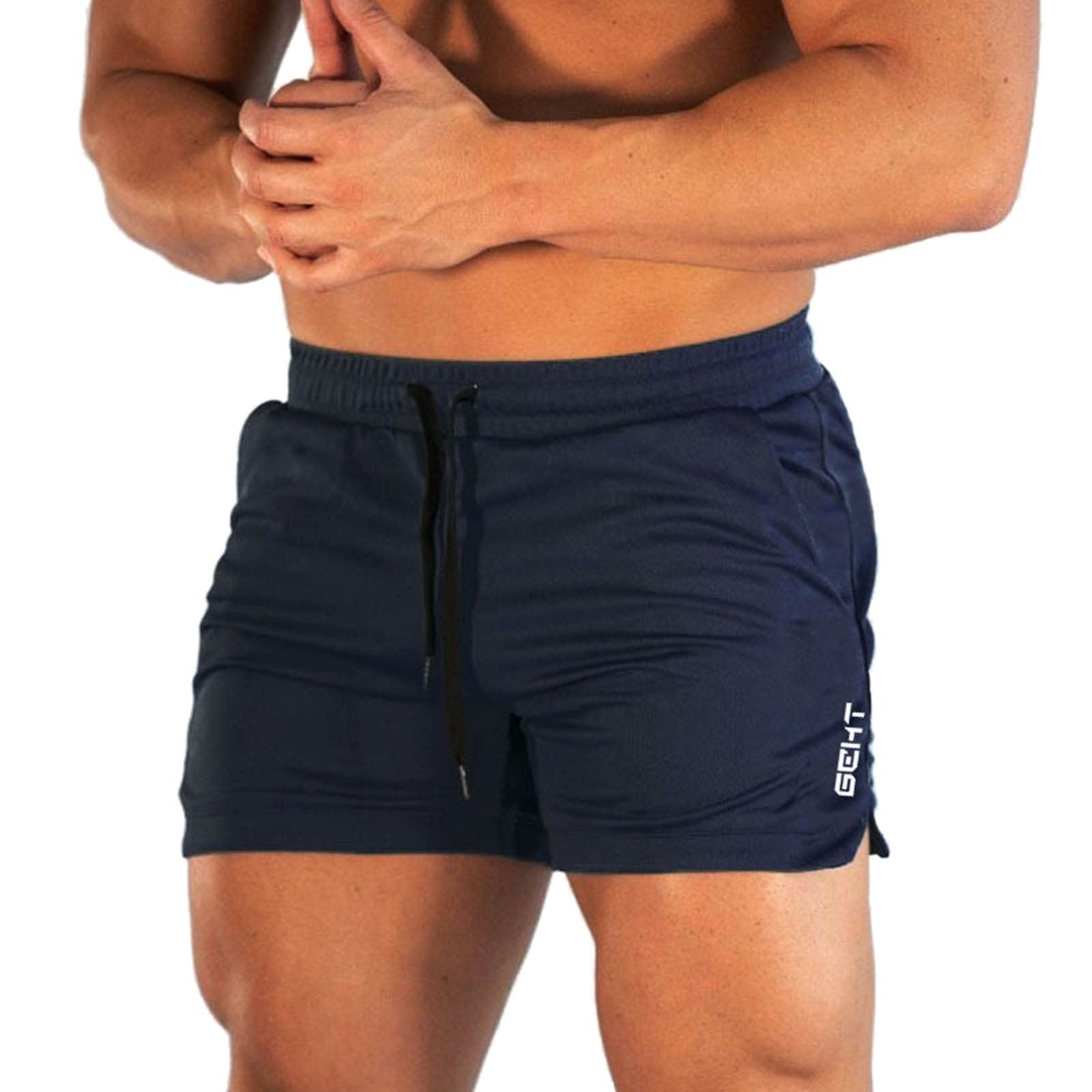 GOKKILRW Mens Gym Workout Shorts Elastic Waist Drawstring Slim Fit Short Pant Summer Beach Swimwear Casual Shorts Breathable