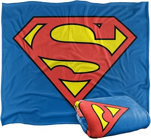 Superman - Manta de 50 x 60 pulgadas, logotipo clásico, manta supersuave de tacto sedoso