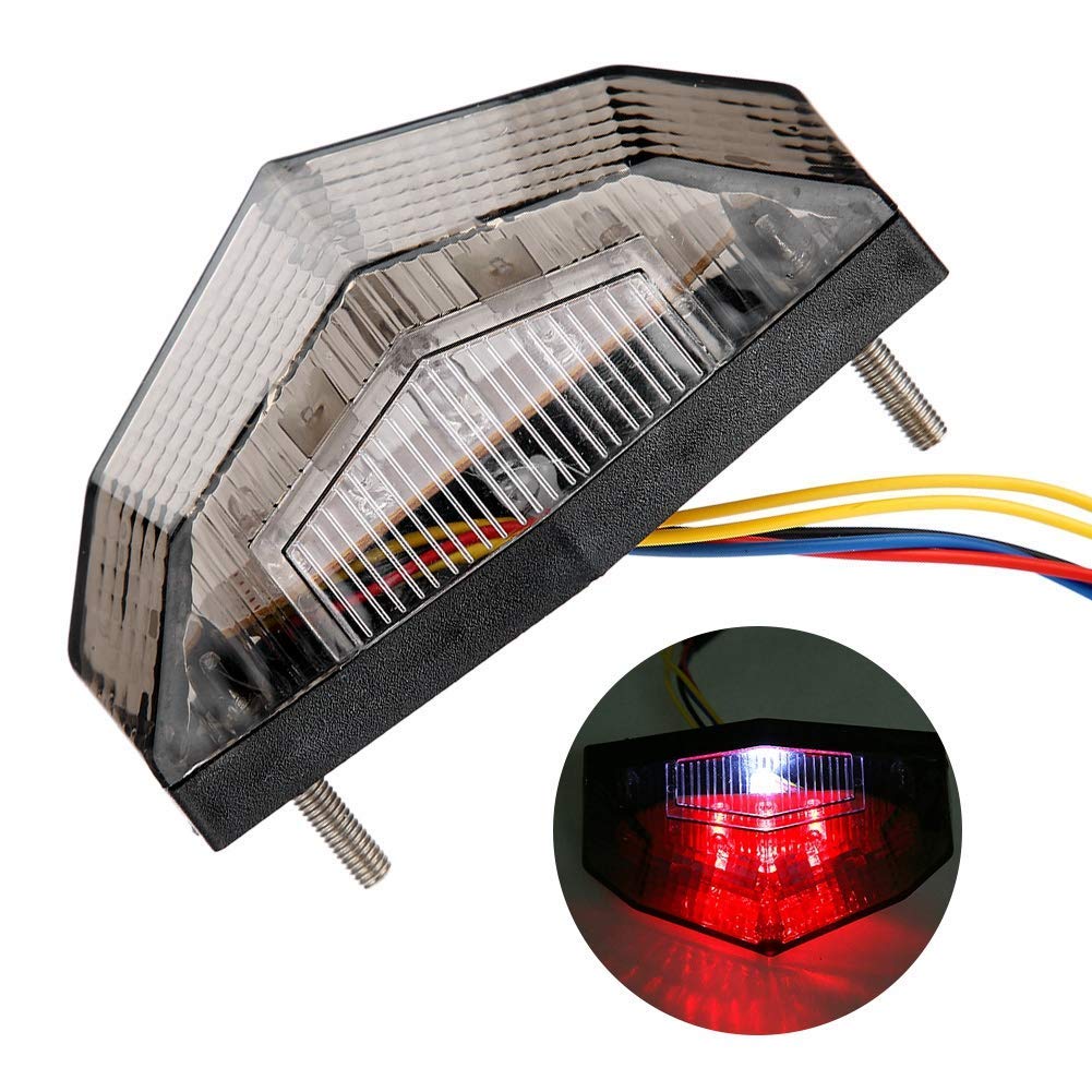 EBTOOLS Faro Posteriore Moto - luce posteriore modificata della fanale posteriore della lampada di coda con il segnale di svolta del freno Luci Fanale LED Luce Stop Fanale