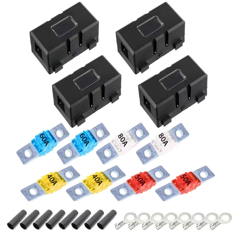 4 Pezzi porta Fusibili e 4 Fusibili Midi Avvitabili ad Alta Corrente Per auto,Fusibile Midi Imbullonato per Auto,Camion,Camper, Golf Cart,Portafusibili Per Auto (rosso/40A/50A 4 Pezzi porta Fusibili e 4 Fusibili Midi Avvitabili ad Alta Corrente Per auto,Fusibile Midi Imbullonato per Auto,Camion,Camper, Golf Cart,Portafusibili Per Auto (rosso/40A/50A