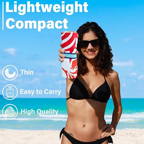 Miniatura 8 de Paquete de 4 toallas de playa ligeras de microfibra, sin arena, de secado rápido, absorbentes, delgadas y compactas, para piscina, camping,