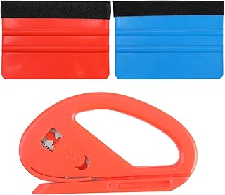 2Pcs Vinyl Wrap Squeegees, with 1 vinyl trimmer, Plastic Felt Edge Applicator Decal Car Wrap Scraper, Versatile Wallpaper Smoothing Craft Tool, for for Craft Car Vinyl Wrap Window Wallpaper