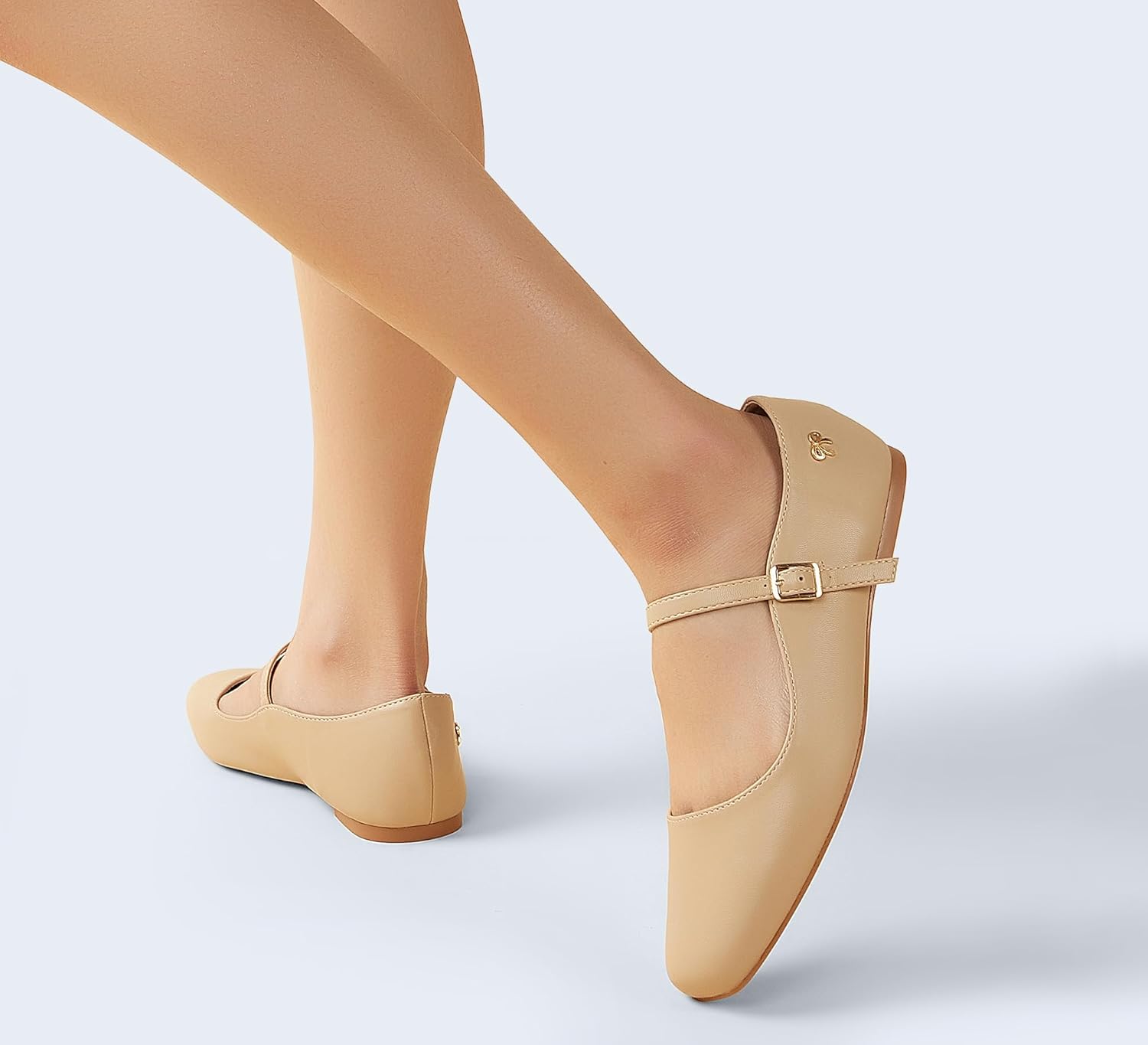 LUCKY STEP Women's Mary Jane Flat Shoes Comfortable Dress Shoes Ankle Strap Round Toe Retro Faux Leather Slip On Flats - Image 8