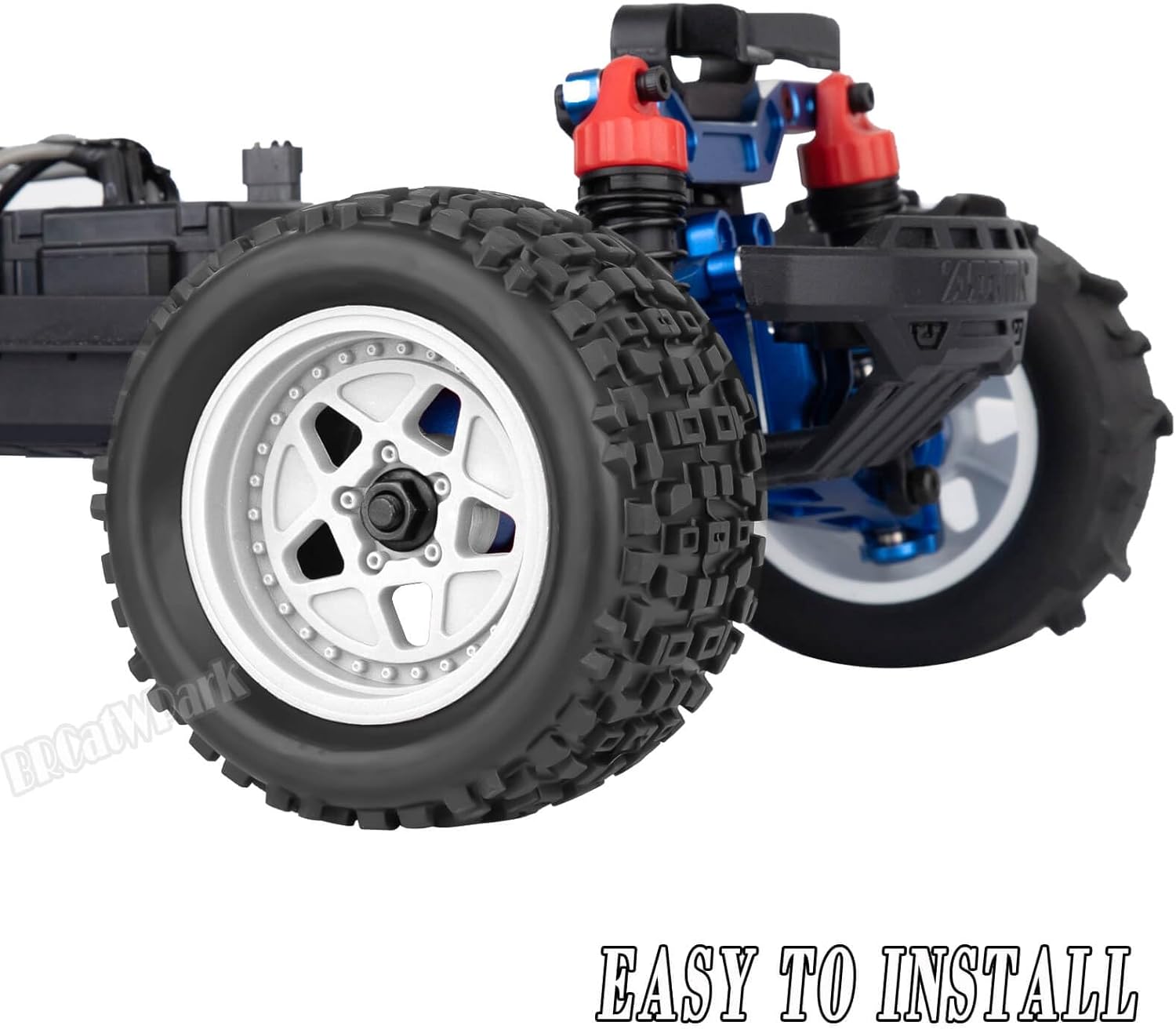 12mm Hex RC Truck Wheels and Tires for 1/18 Granite/1/18 Typhon RC Monster Truck Car,RC Drift Off Road Buggy Rally Truck Tires,4Pcs(White)