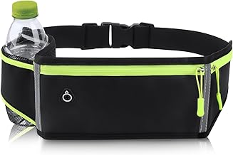UKOFEW Riñoneras Running,Cinturón para Correr Impermeable,Riñonera Deportiva con Orificio Auriculares,Riñoneras de Running Ajustable con Tiras Reflectantes para móvil para Correr, Fitness, Viaje