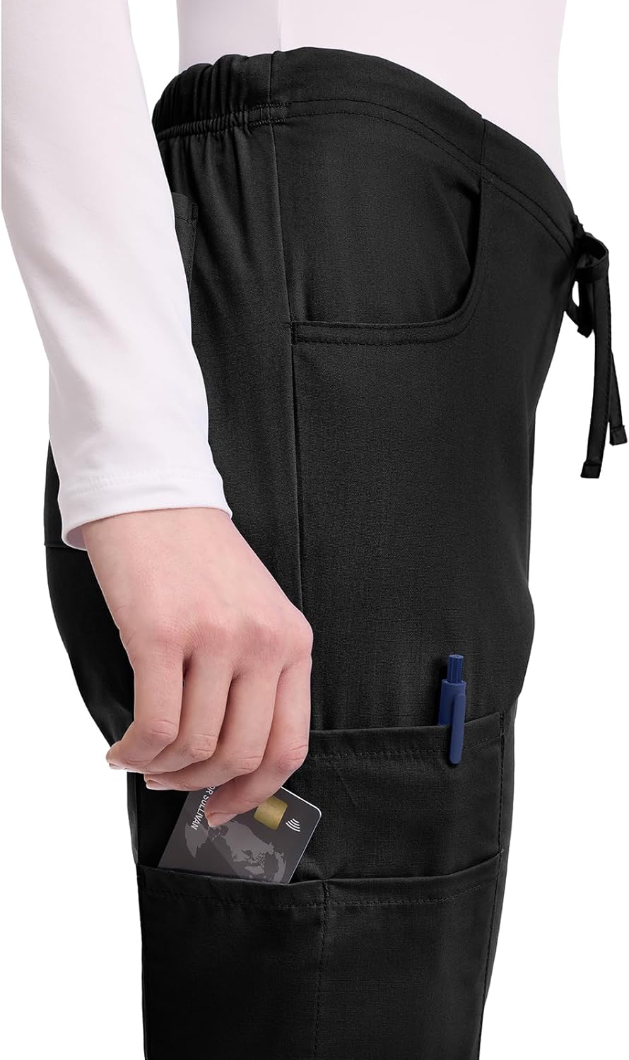 Dickies Scrubs for Women - Flare Leg Cargo Scrub Pants with Drawstring Waist & 6 Pockets, Medical Uniform - 86206 - Image 2