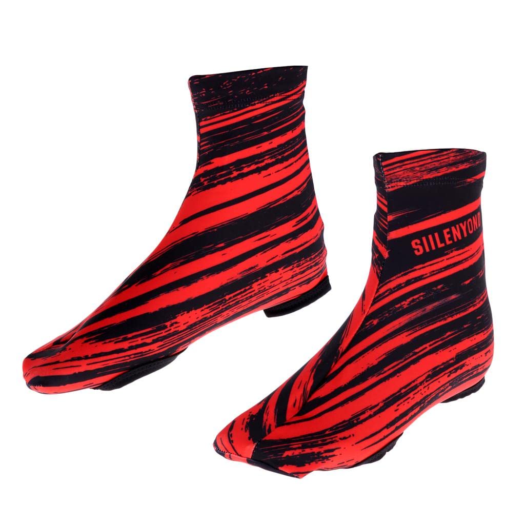 Windproof Bike Cycling Shoe Covers Winter Biking Zipper Overshoes Red XL-picture-13