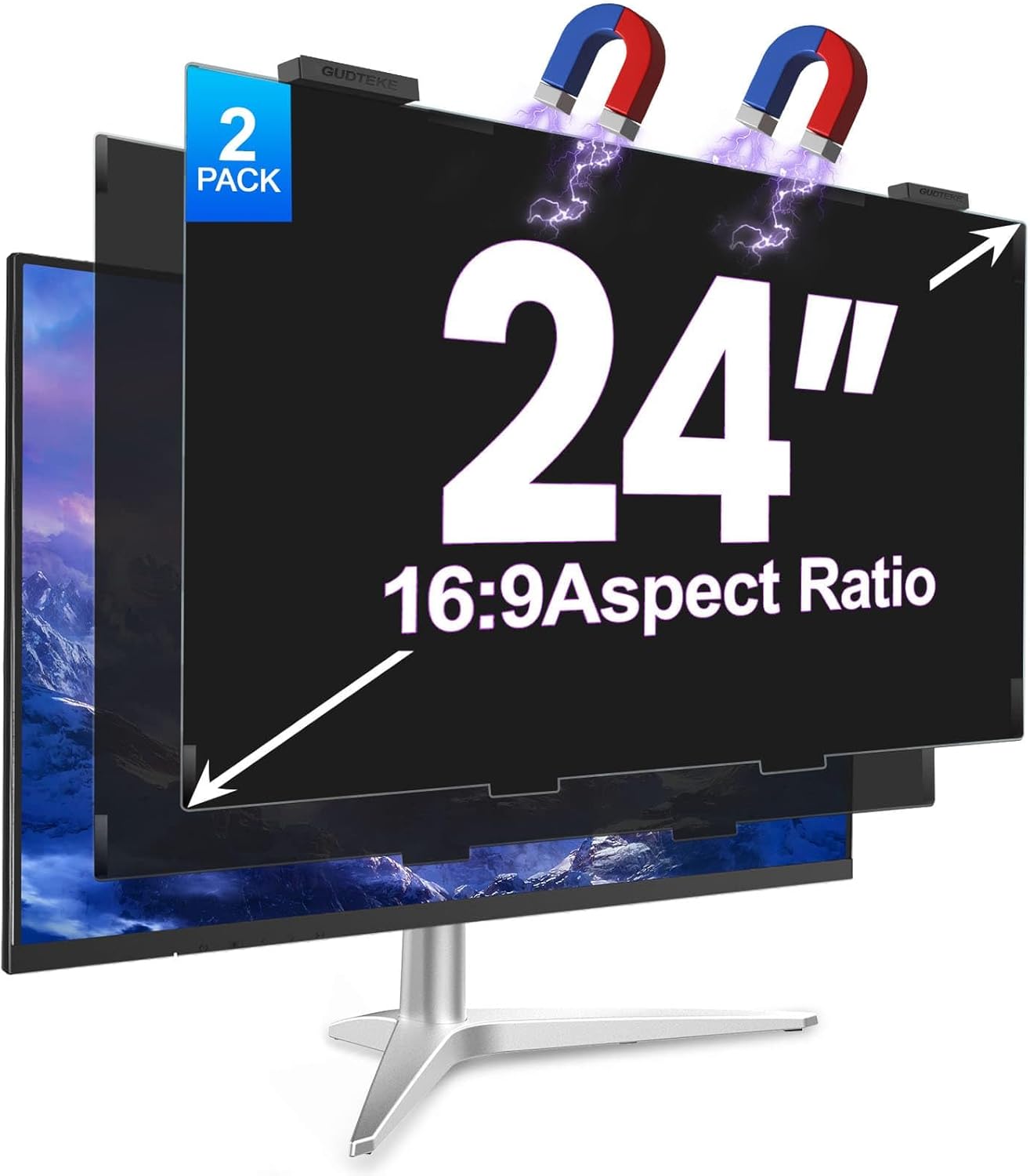 GUDTEKE Store 2Pack Magnetic 24 Inch Privacy Screen