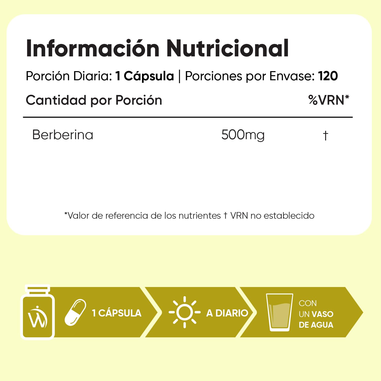 Berberina 500mg - 120 Cápsulas, 85% de Berberina Rica en Alcaloides - Para 4 Meses de Suministro - Suplemento de Berberine Apto para Veganos, Sin Alérgenos, Sin Gluten y Sin OGM