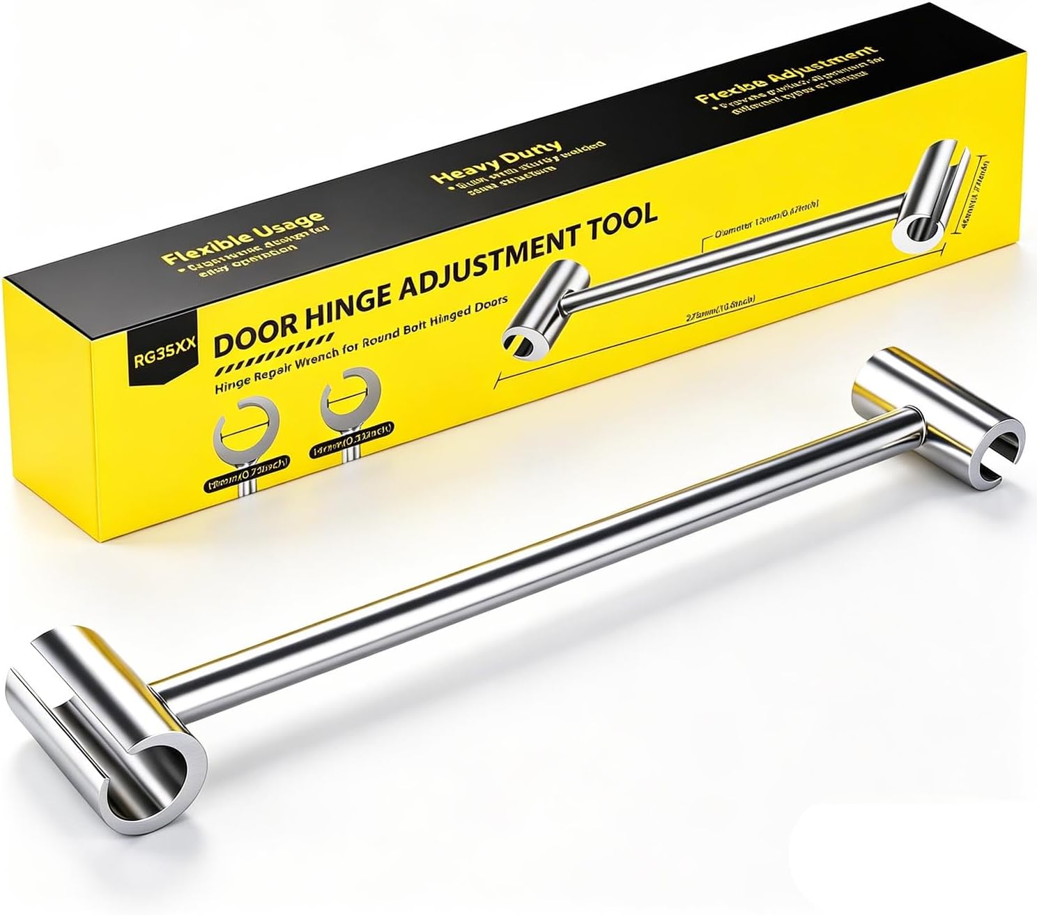 2026 Upgraded Door Hinge Adjustment Tool Compatible with Flag Hinges(0.32-0.55inch Diameter),Hinge Gap Adjusting Wrench for Residential Door,Fire Doors,etc.