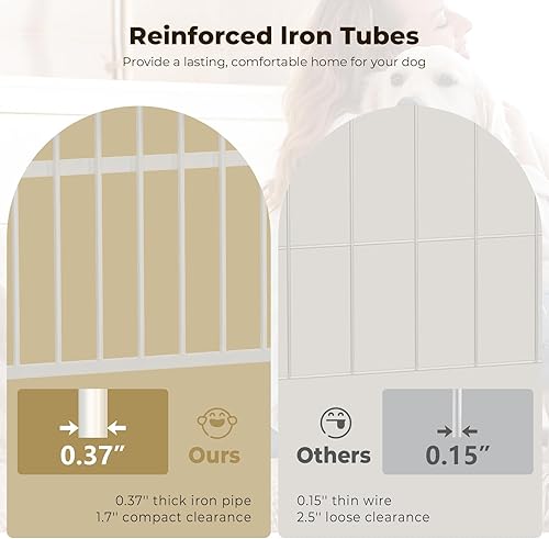 Miniatura 4 de Lyromix Mueble de jaula para perros de 54 pulgadas con puerta plegable, jaulas XXL para perros grandes, jaula decorativa de madera para perros, mesa