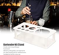 Vista 6 de Kit de coctelera para barman de plástico, ahorro de espacio, organiza almacenamiento, soporte para herramientas de bartender, barra de herramientas