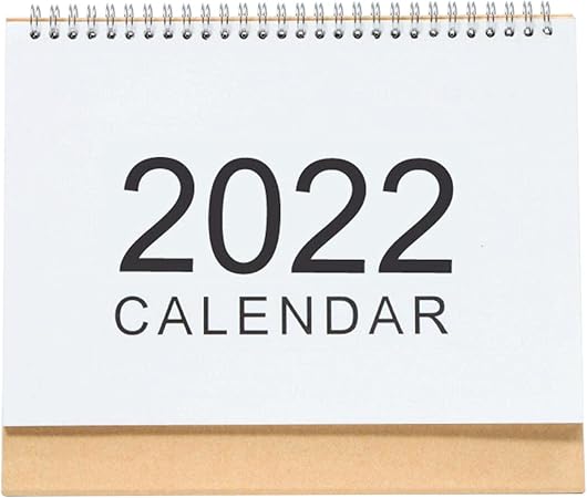 Amazon 22年 カレンダーー21年9月1日 22年12月スタンディングフリップカレンダ 21年9月始まり 15か月ひと目 卓上カレンダー 実用性 日曜日から 強力なツインワイヤーバインディングを備えたスタンドアップ卓上カレンダー 文房具 オフィス用品 文房具