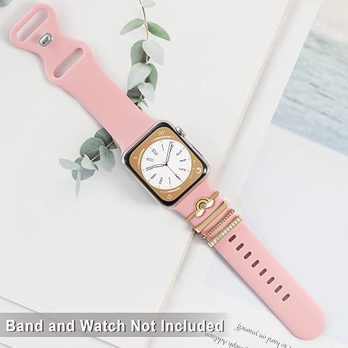 Vista 152 de ALMNVO Bling Diamond Charms for Apple Watch Bands Charms 46mm 45mm 44mm 42mm 41mm 40mm 38mm 49mm,Sparkle Metal Sliding Decorative Rings for iWatch