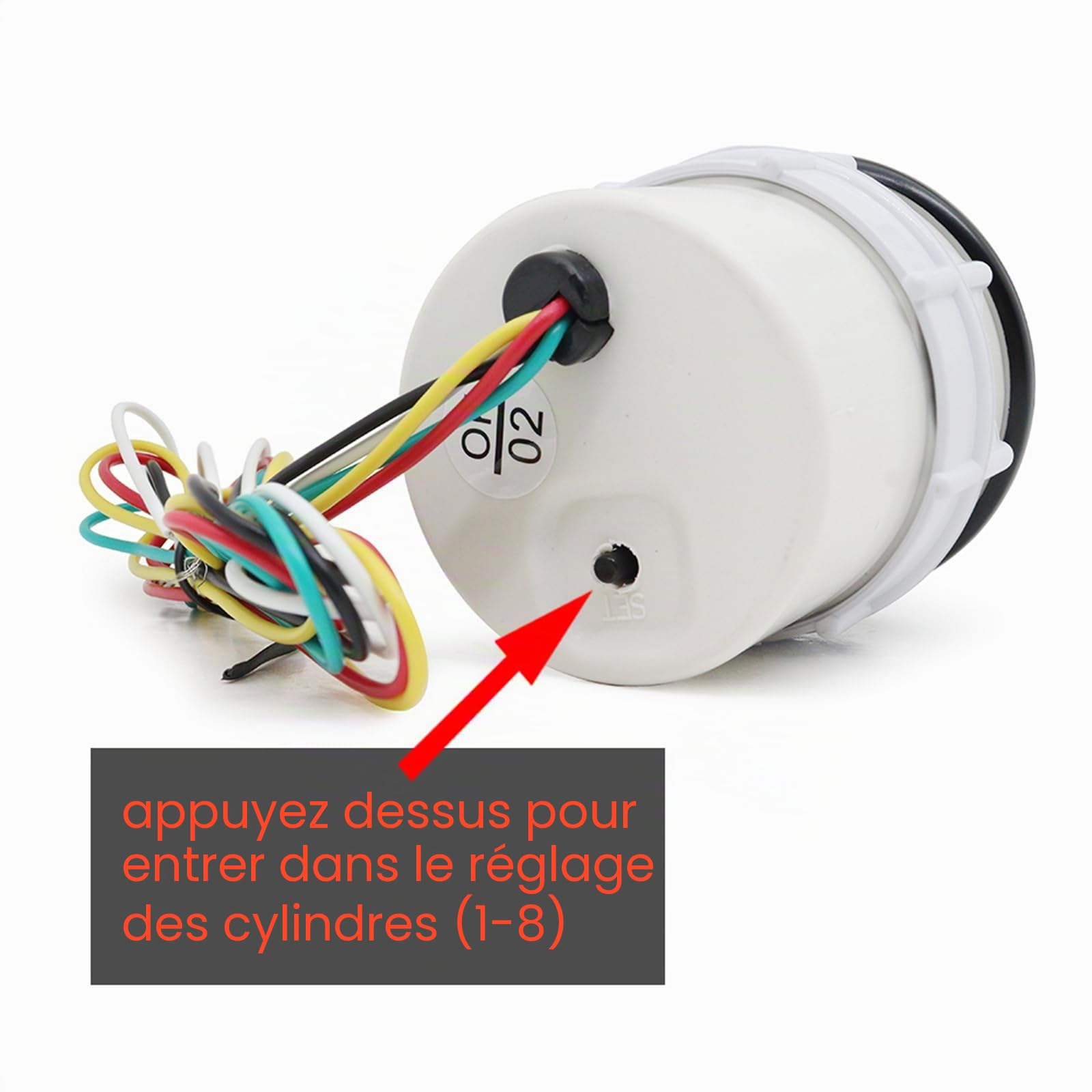 Hanzete Tachymètre pour Voiture 8000 RPM Jauge Tachymètre Compte Tour Electronique 55mm Diamètre pour 1 à 8 Cylindres Moteur à Essence