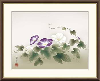 日本画「朝顔」 朝顔」 22.0×37.3cm 絹、楮紙、岩絵の具 2016 #芸術 #絵のある