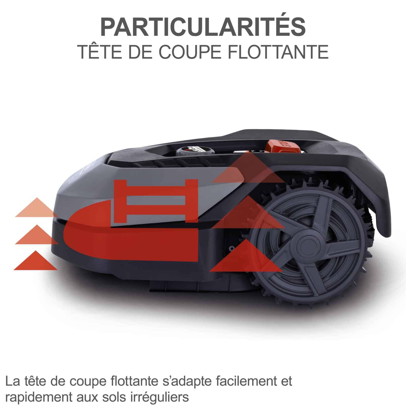 Scheppach RoboCut XXL900 | Largeur de Coupe 18cm | Hauteur Coupe 20-60 mm | Détecteur de Pluie | WiFi & BT | Contrôle par App | Pente de 35% | avec Station, 9 Lames, 170m de câble & 230 Crochets