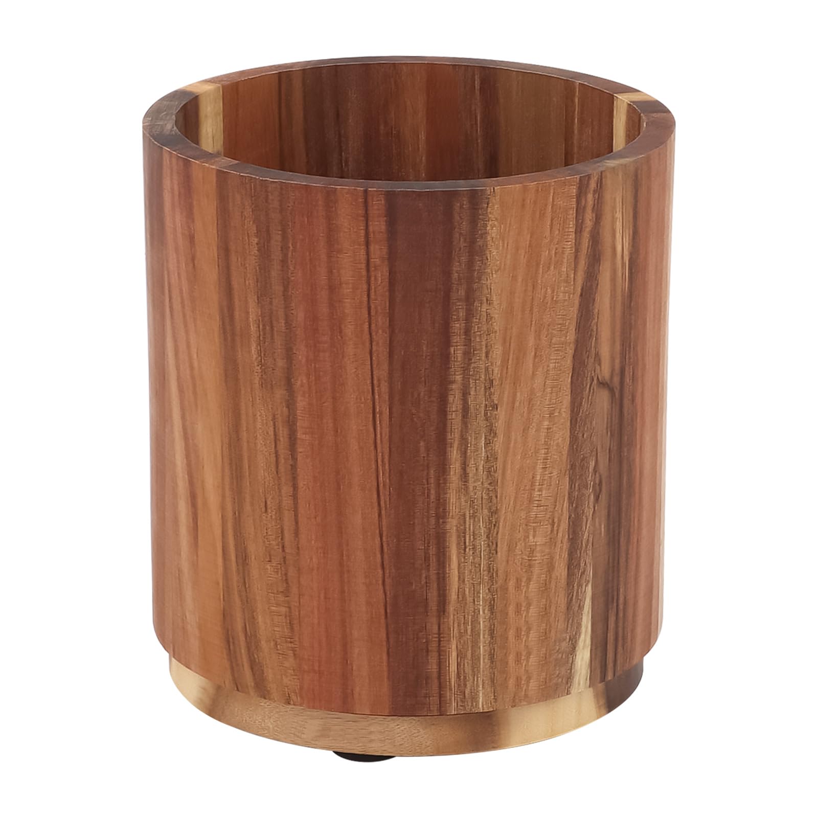 Utensilienhalter Küche Holz Drehbar, Kochlöffelhalter Akazienholz, Behälter für Küchenutensilien, 15x16.7cm Groß Rund Besteckhalter Küchenhelfer Aufbewahrung Arbeitsplatte für Spatel Löffel Gabeln