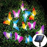 ➤ Praktische und sichere LED-Lichterketten: Schmetterling Solar Lichterkette, tragbar; Geringe Wärmeerzeugung, energiesparend und umweltfreundlich, sicher zu bedienen.