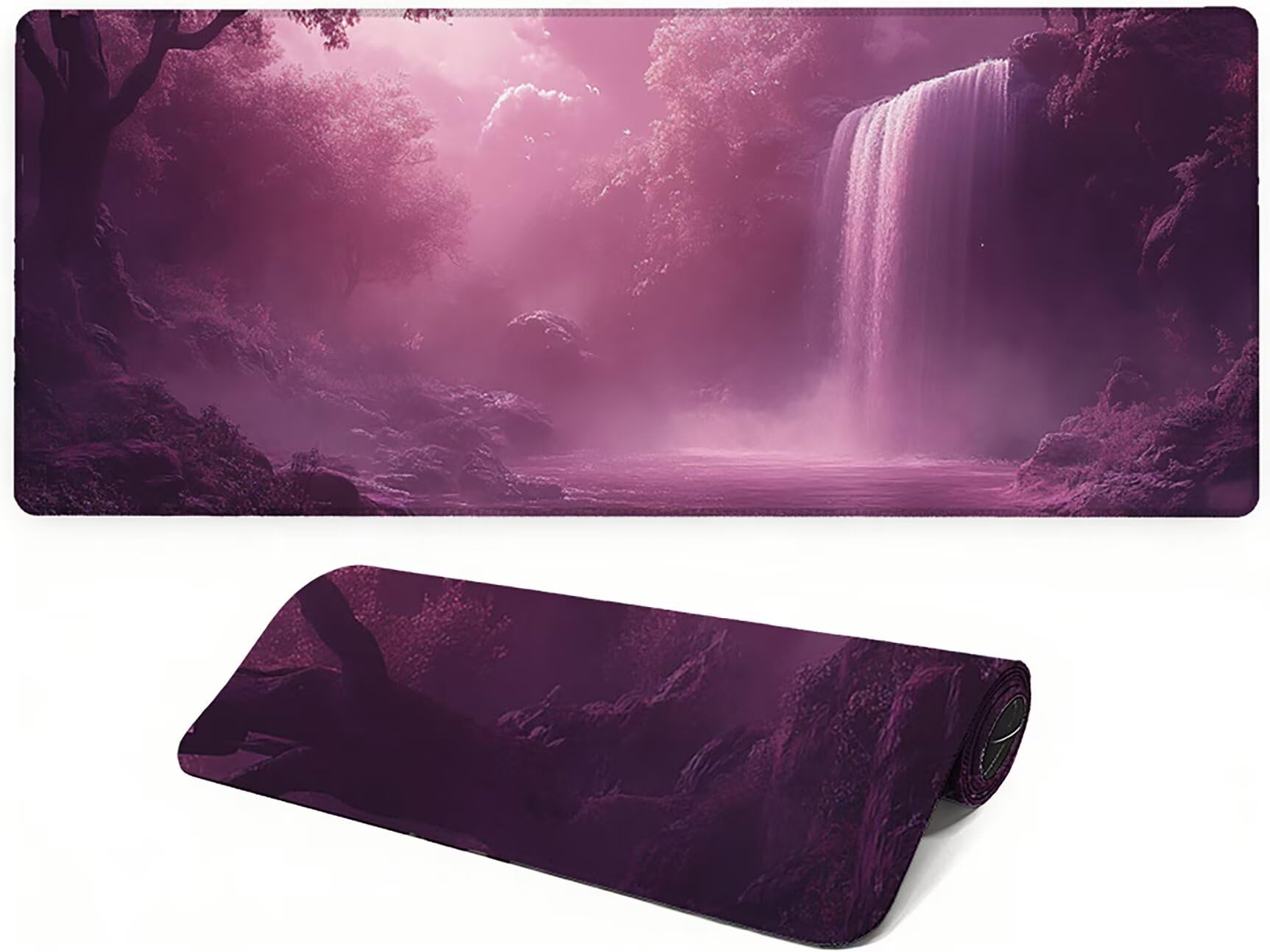 Generico Lejnlnng podkładka pod mysz do gier XXL -160 x 80 cm - podkładka pod mysz z kwiatową dużą podkładką, wodoodporny liść podkładka pod mysz z antypoślizgową gumową podstawą, podkładka XXL do