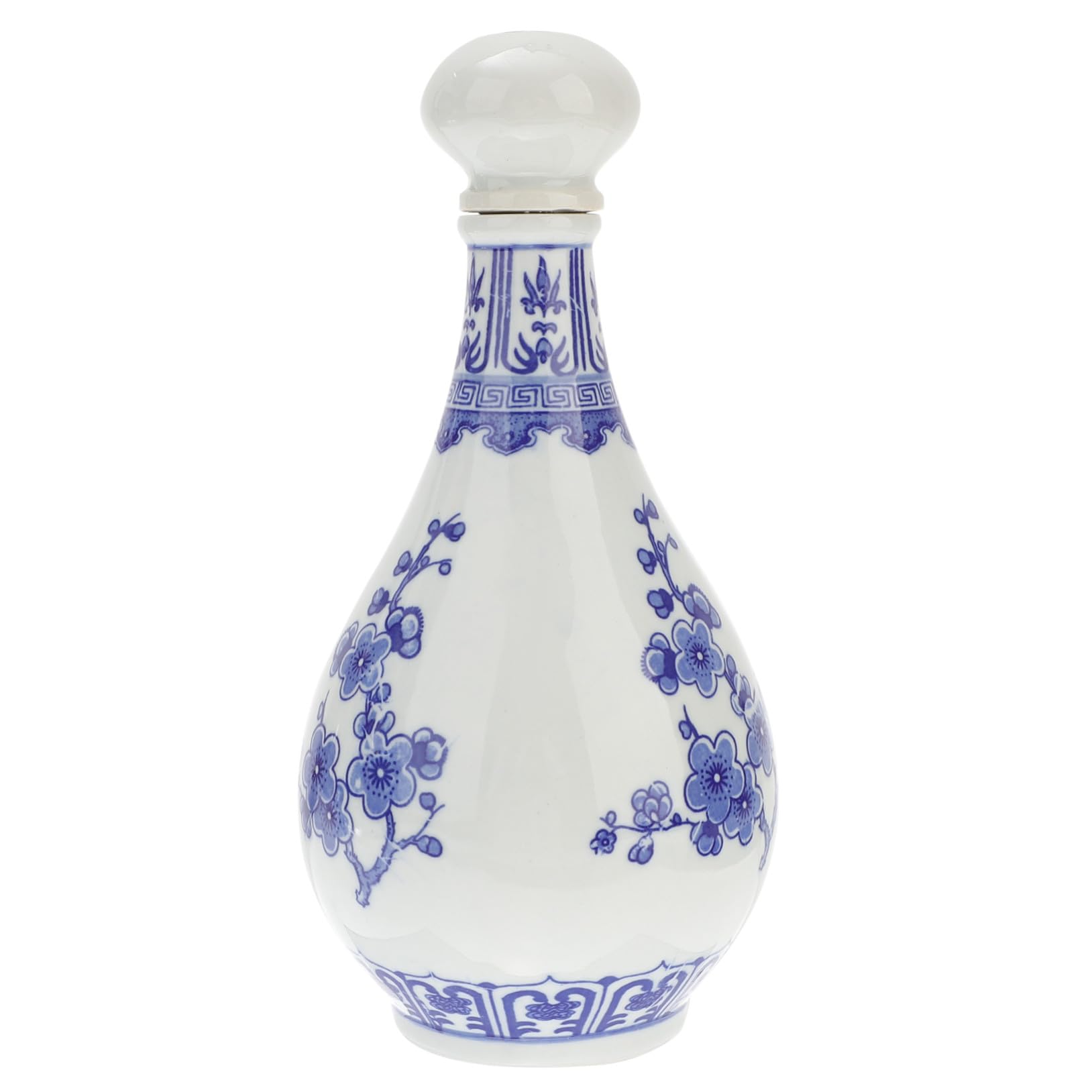 Bouteille céramique bleu et blanc pot à vin porcelaine de stockage