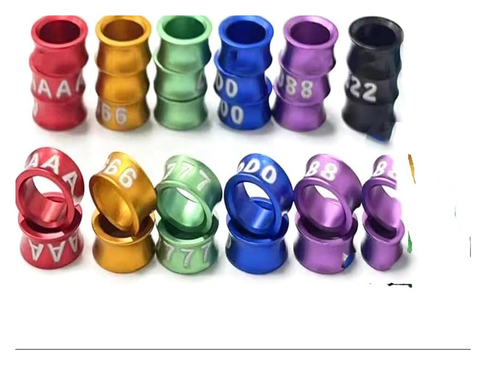 Zwierzęta z aluminium, Aluminiowe obrączki do identyfikacji ptaków Wielokolorowe średnica 4-8 mm Opakowanie 50-200 sztuk(Mixed Colors4.0mm,150pc)