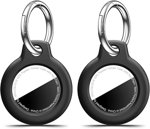 Paquete de 2 unidades funda MOLOSLEEVE Airtag con llavero, antiarañazos Airtags para Apple AirTags, accesorios para rastreador de artículos GPS,