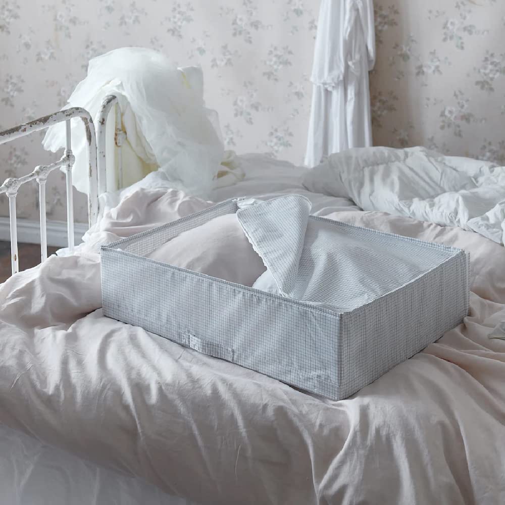 IKEA STUK Aufbewahrungsbox für Unterbett, 55 x 51 x 18 cm, inkl. TSA-Schuhtasche, Weiß / Grau Küche, Haushalt & Wohnen