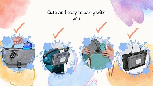 Miniatura 5 de Paquete de 3 x 1 cambiador portátil para bebé, cambiador de viaje, con gancho para cochecito y dispensador de bolsas