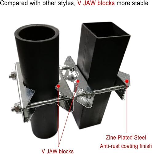 Miniatura 3 de Paquete de 2 abrazaderas de mástil de antena doble en V, pernos de 5.5 pulgadas y 3 opciones de configuración, kit de montaje de poste a poste