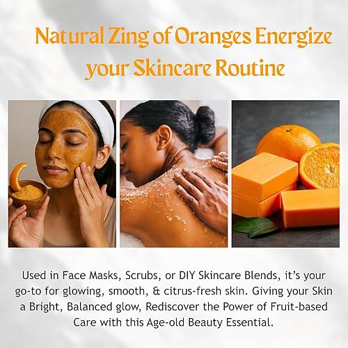 Miniatura 5 de Polvo de cáscara de naranja 8.01 oz (Citrus Aurantium)  Puro y natural  Para el cuidado de la piel, exfoliante facial, máscara facial  Libre de