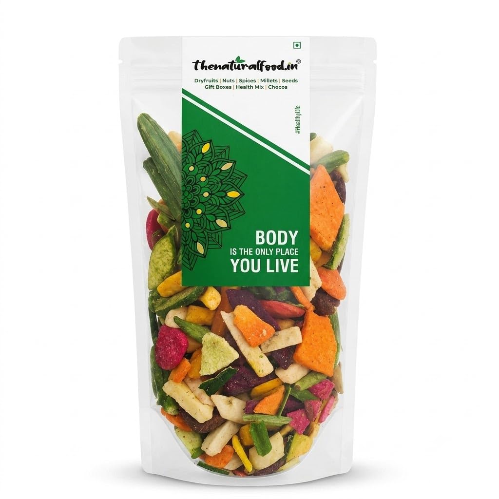 Dried Vegetable Mix 250gm | Healthy Crispy Veggie Snack | Assorted Dehydrated Vegetables | Ready to Eat Nutritious Snack | Colorful Vacuum Dried Vegetable Chips | TheNaturalFood in-image-8