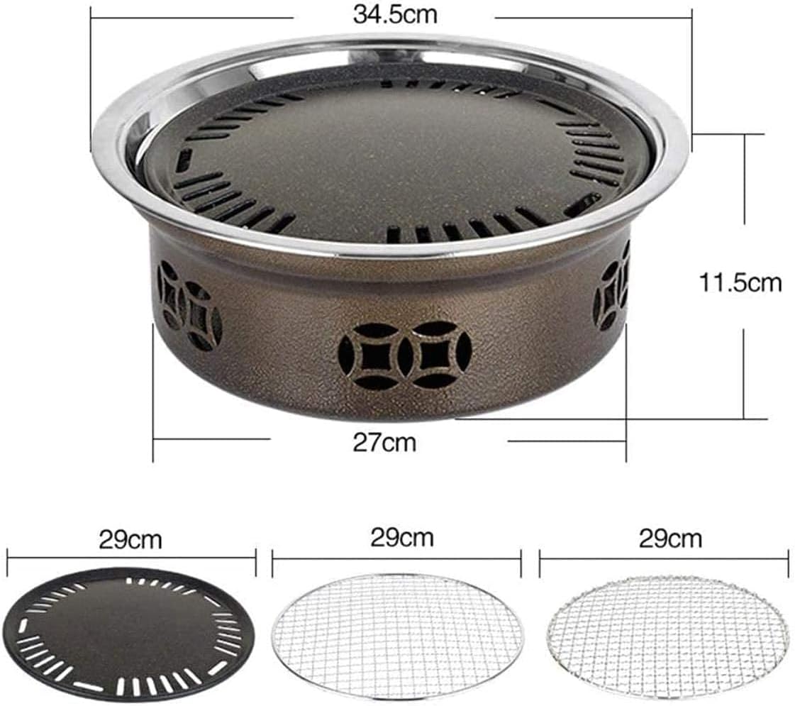 Practical Household Round Charcoal Grill Portable BBQ Tool for Outdoor Cooking Camping Hiking Picnic Patio 34.5 x11.5 cm