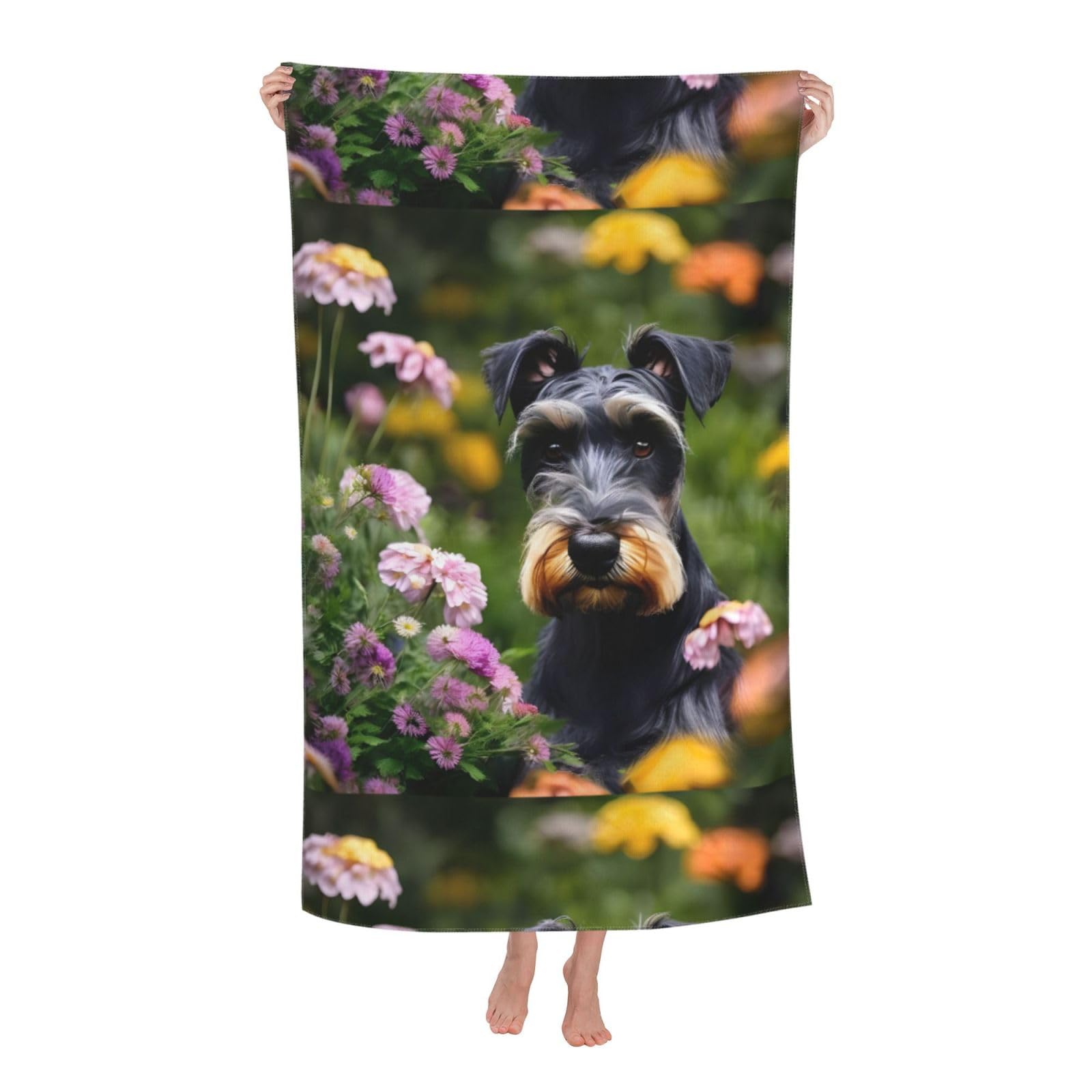 Cbaaghh Schnauzer Print Adult Beach Towels,Beach & Pool Towel,Beach Towels,Towels For Camping