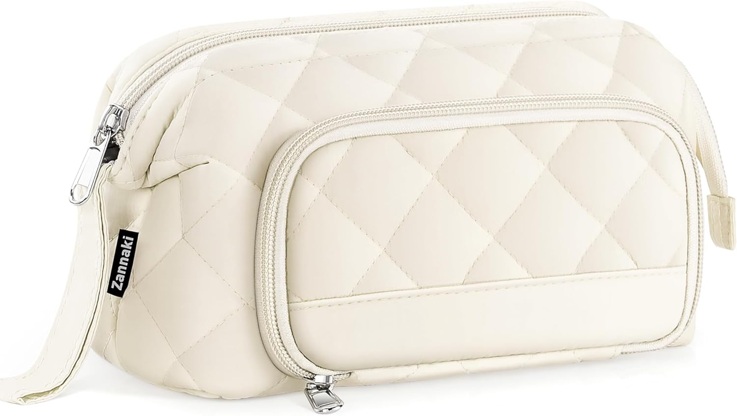 Zannaki Soft Quilted Large Pencil Pouch Organizer with Wide Opening for Boys Girls Teens - Extra Big Capacity Pen Pencil Bag with Zipper, Portable Pencil Case Box for School, College, Cosmetic Gift