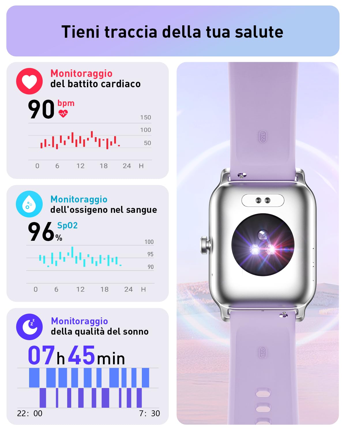 Smartwatch Donna, 1.8" Orologio Smartwatch Chiamate e Risposta, Fitness Tracker con Contapassi Cardiofrequenzimetro SpO2,110 Modalità Sport, Monitoraggio del Sonno, Impermeabile IP68 per Android iOS