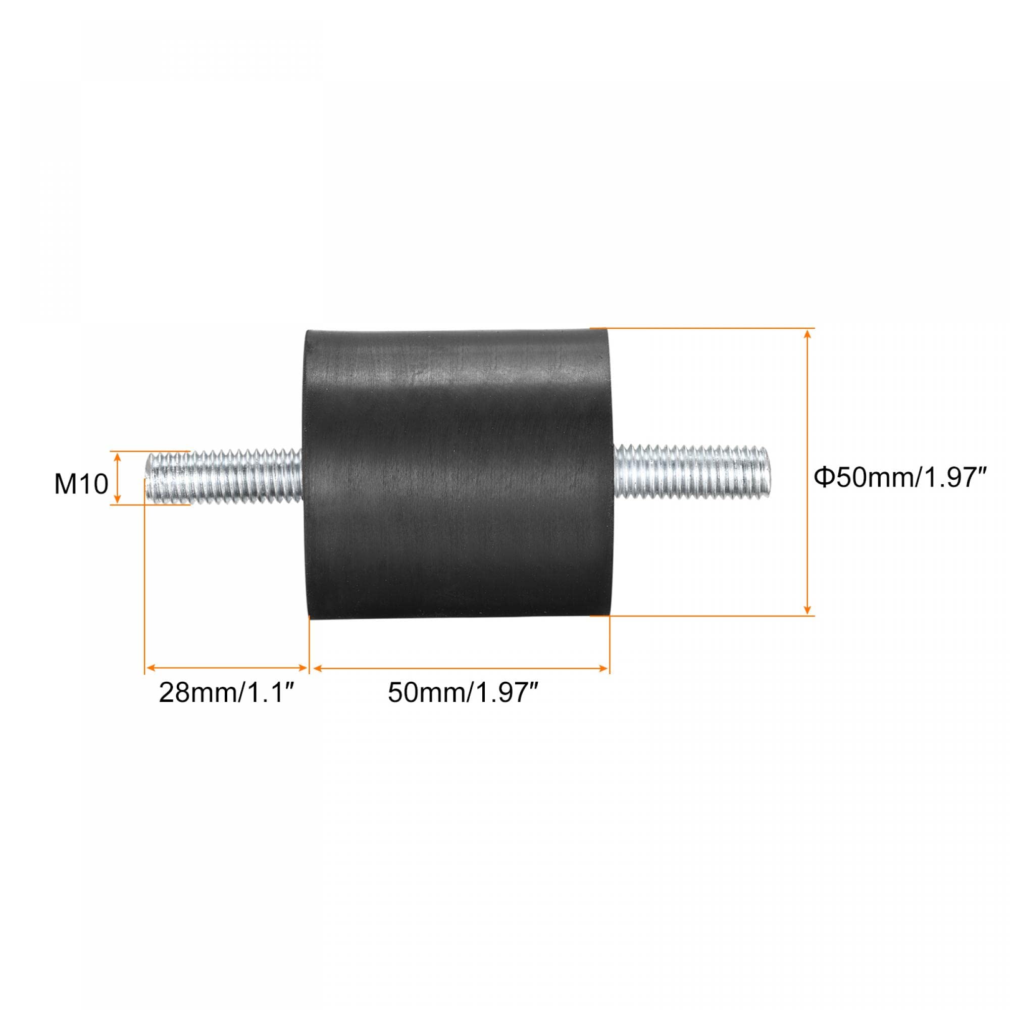 uxcell Rubber Mounts 4pcs M10x28mm Male Vibration Isolator Shock Absorber D50mmxH50mm — Amazon image 2