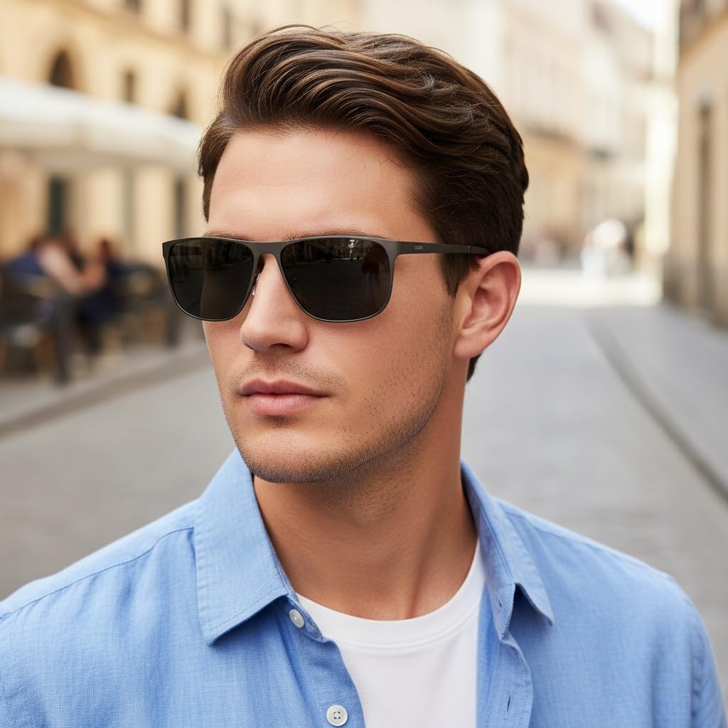 CARFIA Spring Hinge Metal Polarized Sunglasses for Men UV Protection Lightweight Square Sun Glasses for Driving Fishing Golf - Image 2