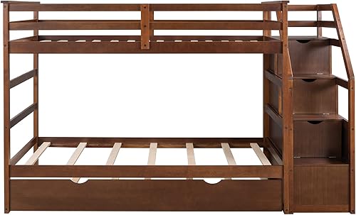 Miniatura 4 de Literas de tamaño individual sobre individual con nido litera de madera individual sobre individual con escaleras literas individuales con