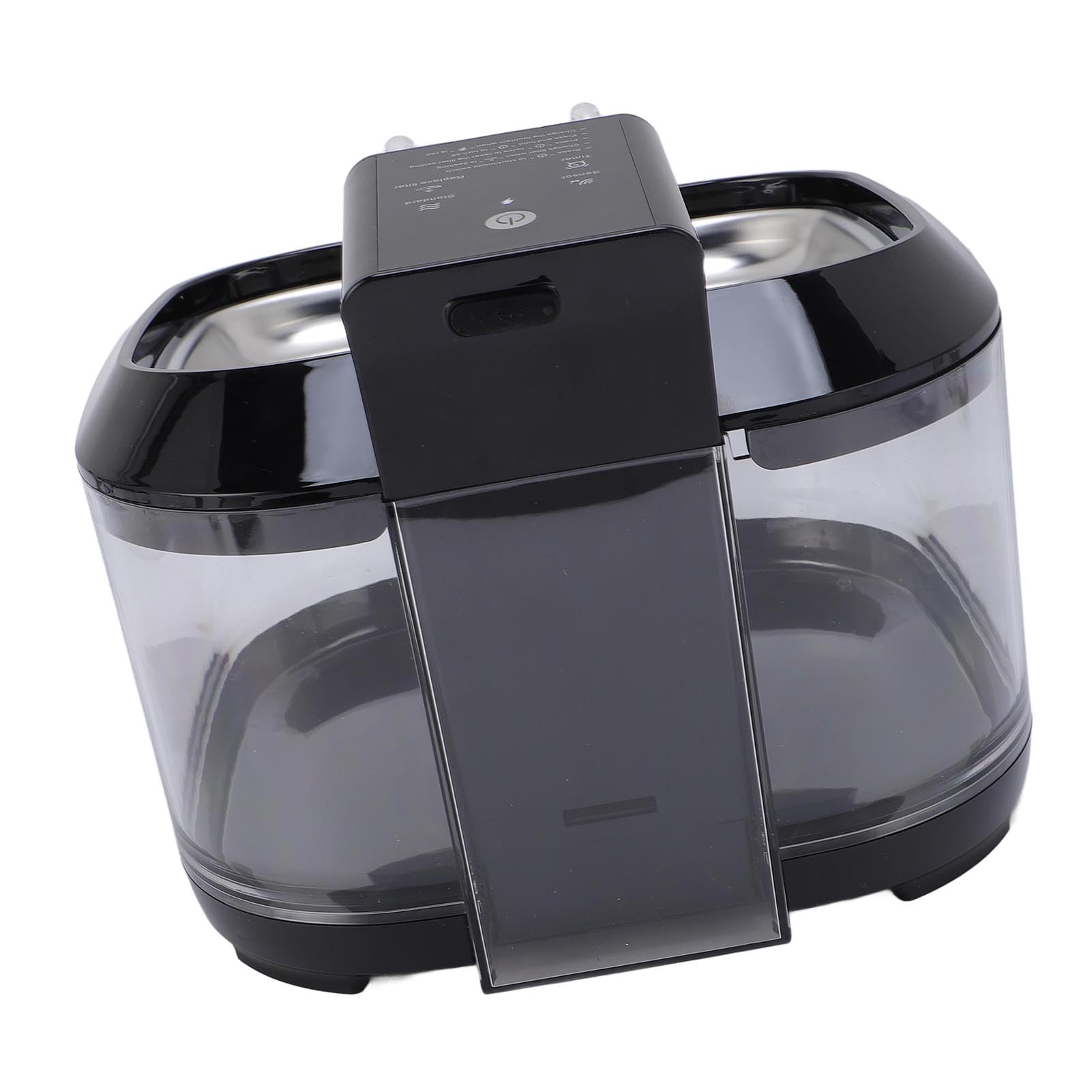 Haofy Fuente de Agua para Mascotas de 4,5 L con Filtración de Circulación Automática, Fuente de Agua Recargable de Acero Inoxidable para Gatos, Dispensador de Silencioso para (Black)