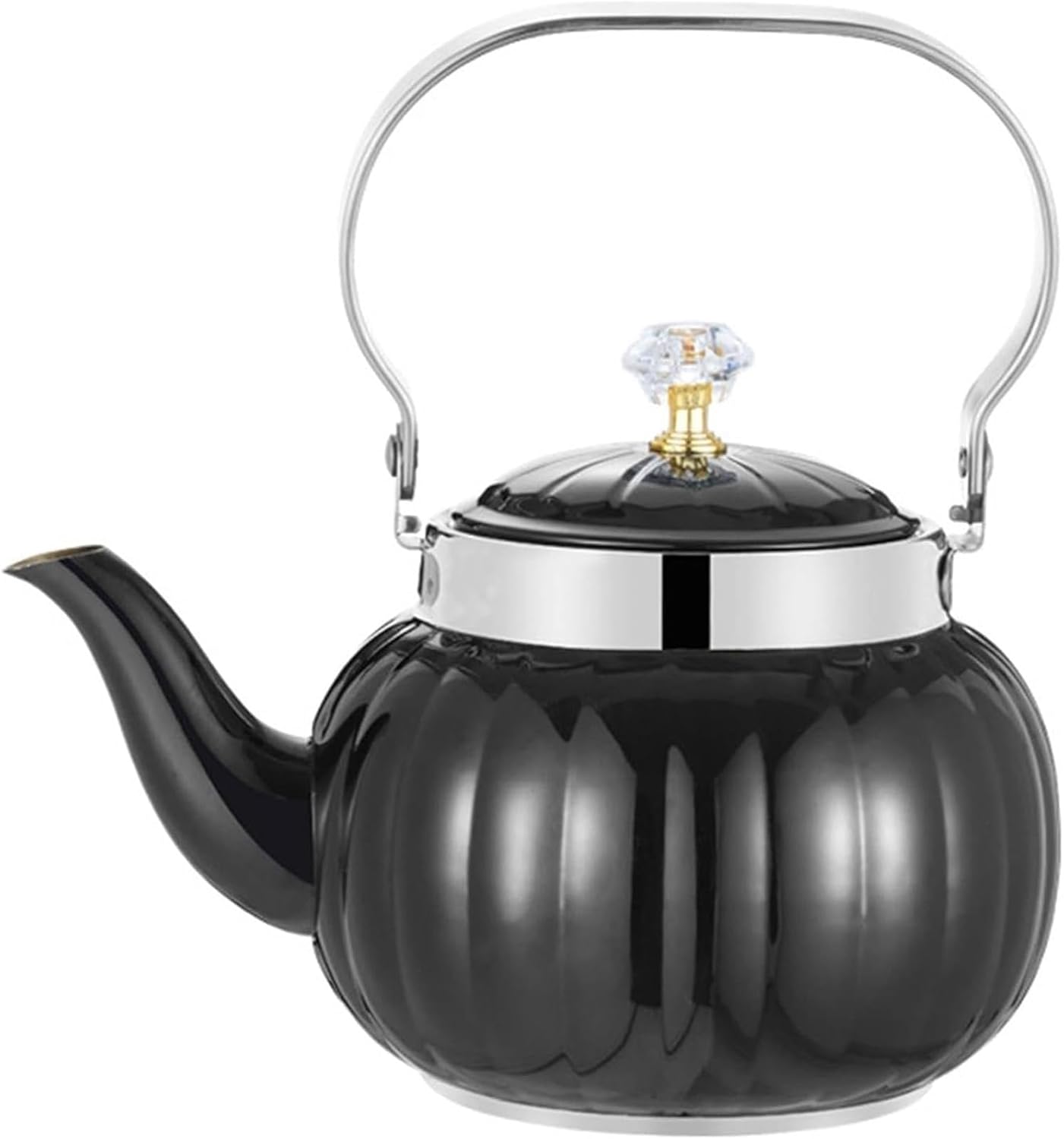 Elegant Stainless Steel Camp Stovetop Tea Kettle - 1.6L | Universal Teapot for All Heat Sources | Retro Design with Comfortable Grip(Silver,1.2L)