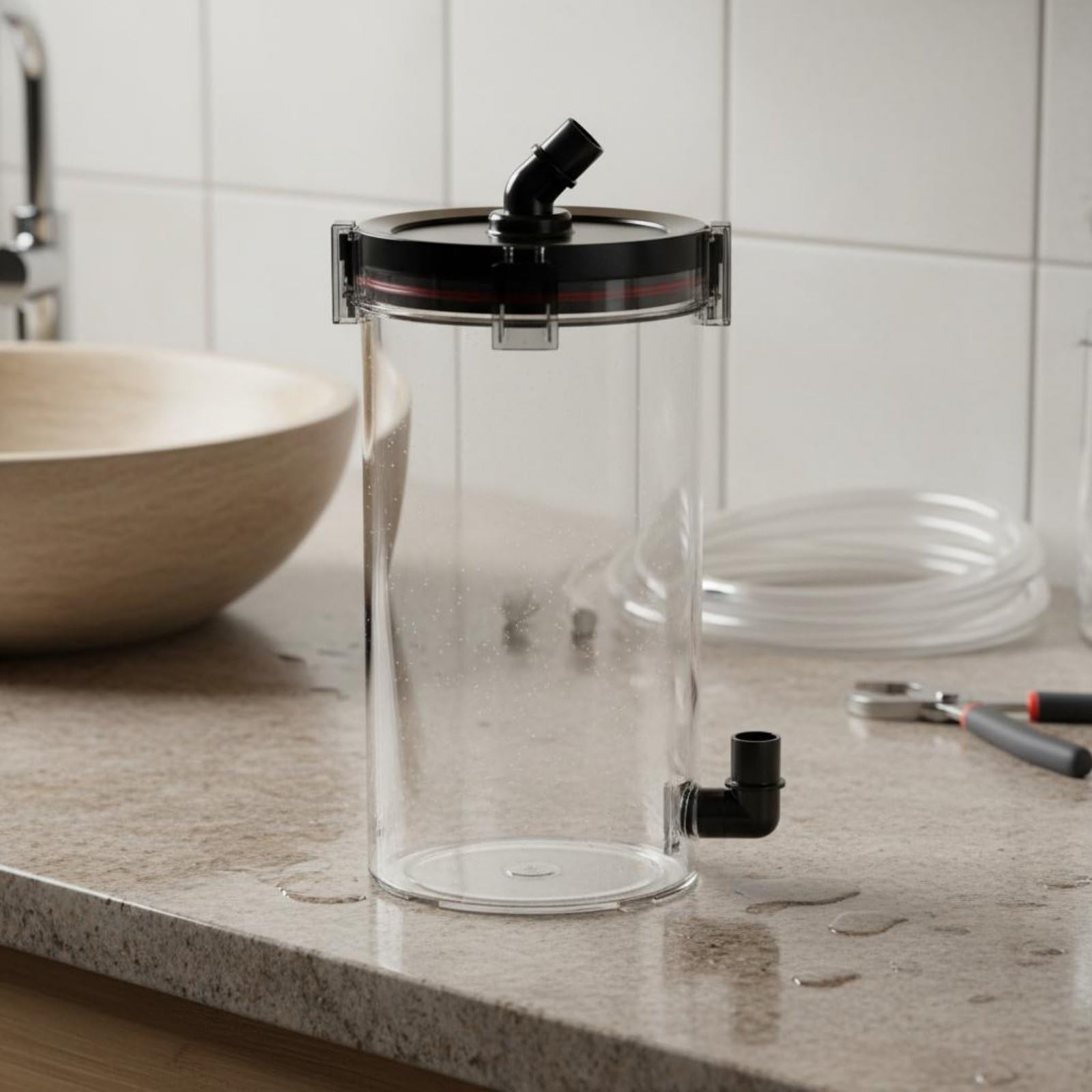 Impianto di Filtrazione senza Corrente Facile Pulizia Prefiltro Pompa Acqua Portata Regolabile Filtro Sospeso Acquario per Vasca Piantumata, 16MM