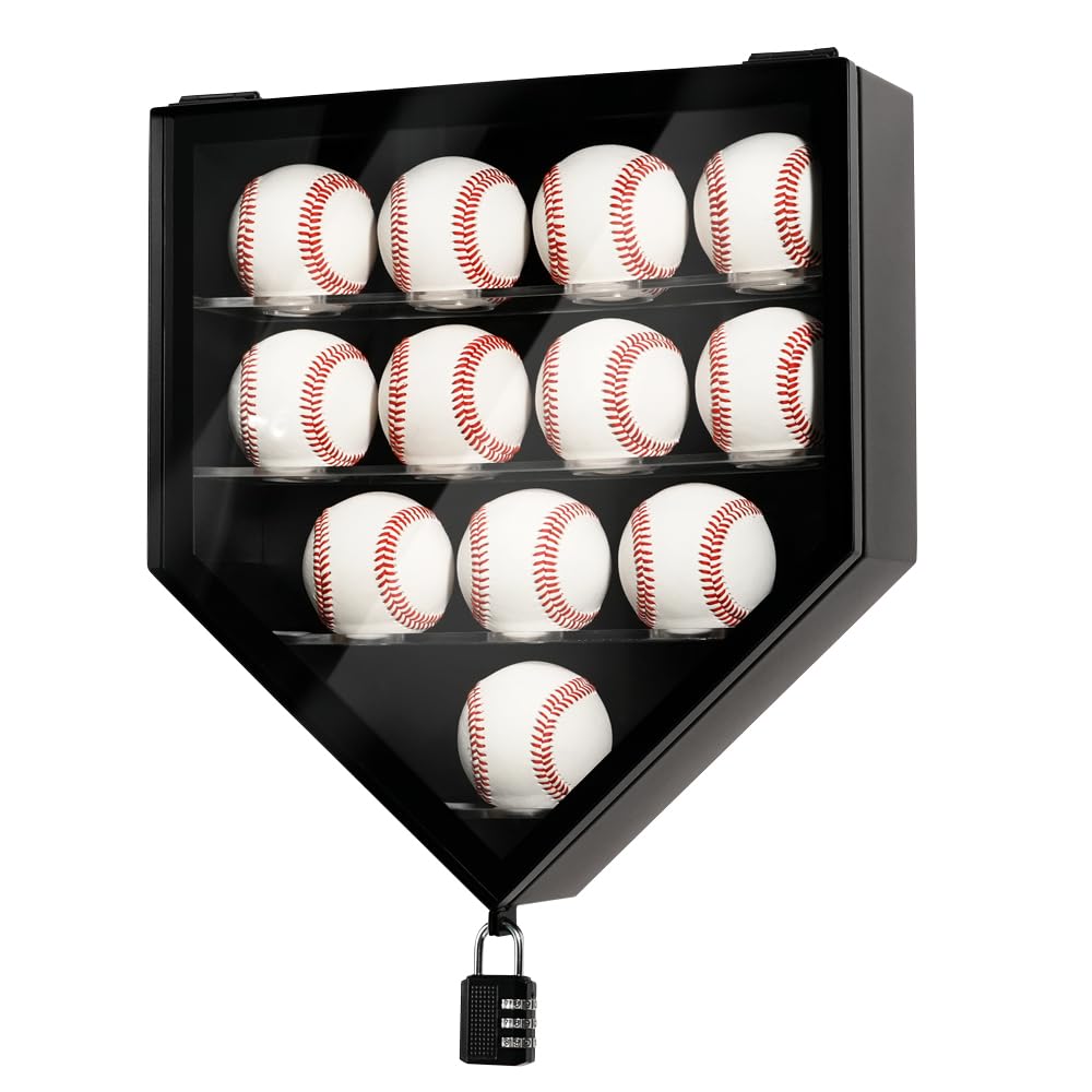 Autograph Ball Display Box - Acryl Clear Baseball Display Case | Houten Honkbalhouder | Houten Base Case Display | UV Beschermde Baseball Display Box | Baseball Showcase Voor Officiële Honkbal