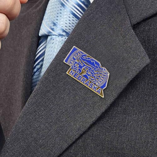 Image of State Shaped Map Lapel Metal Pin Enamel Brooch Keepsake Beautifully Designed for Backpack Hat