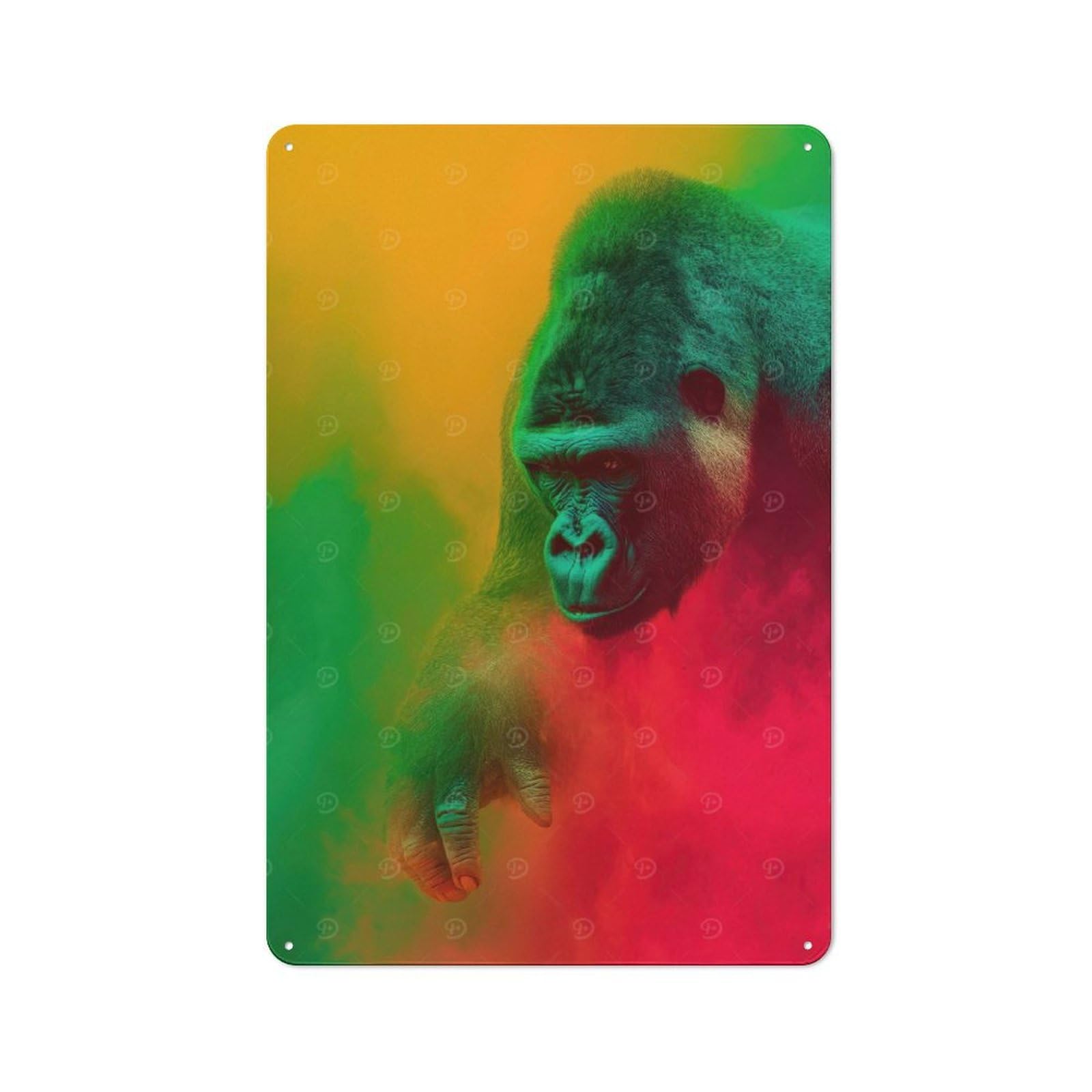 Junmoney Rasta Gorilla Retro Metal Plaque 30X20cm For Dining Room Or Kitchen, For Kitchen, Dining Room And Home Bar Wall Decor