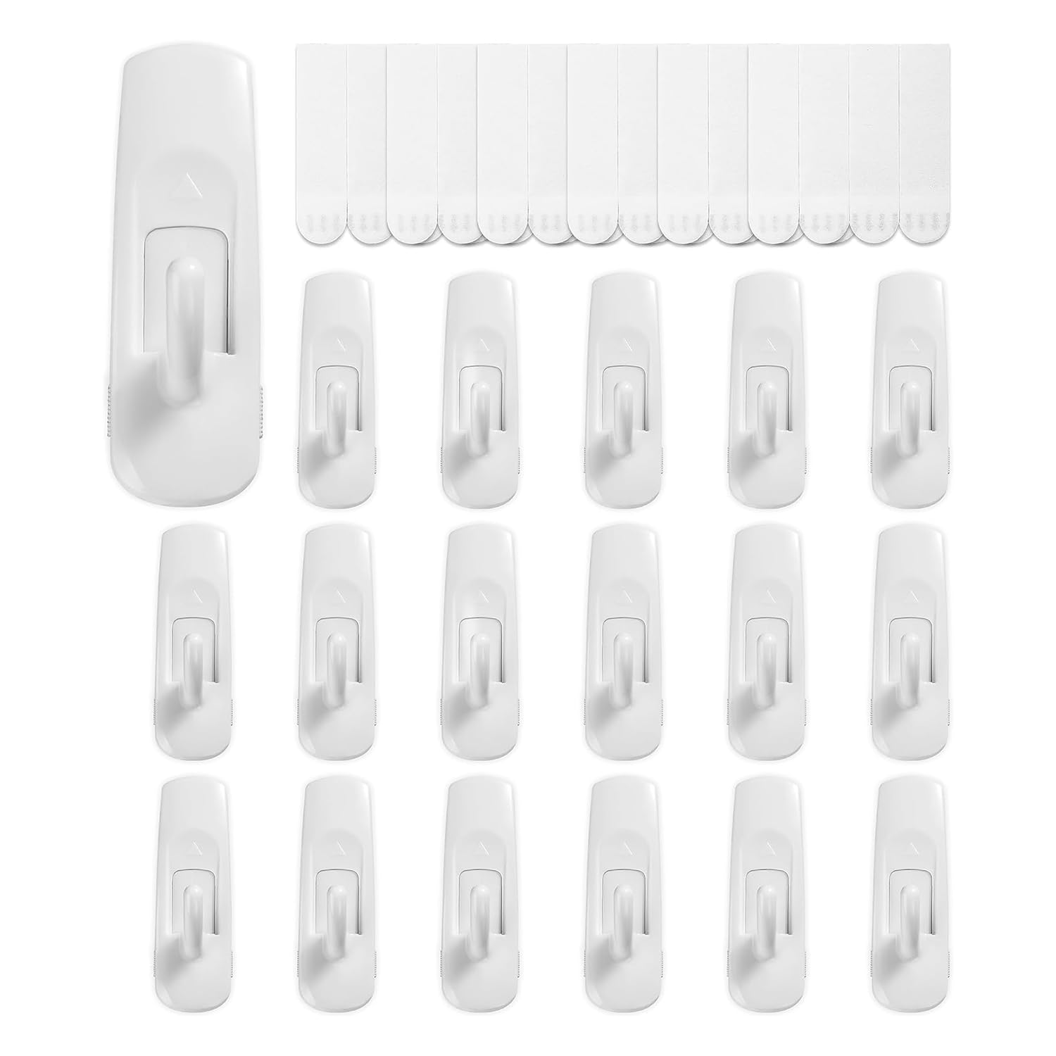 Knadgbft18 Hooks+24 Strips Medium Utility Hooks Organize Hanging Hooks Heavy Duty with Adhesive Strips