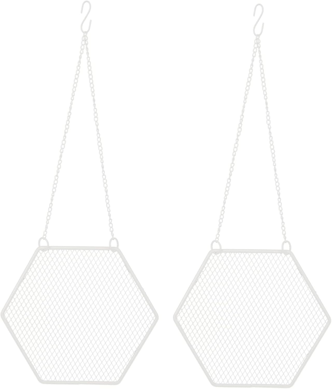 Beavorty 2pcs Metal Grid Wall Jewelry Organizer Adjustable Hanging Earring Holder for Necklaces and Bracelets Hexagonal Design for Home Décor