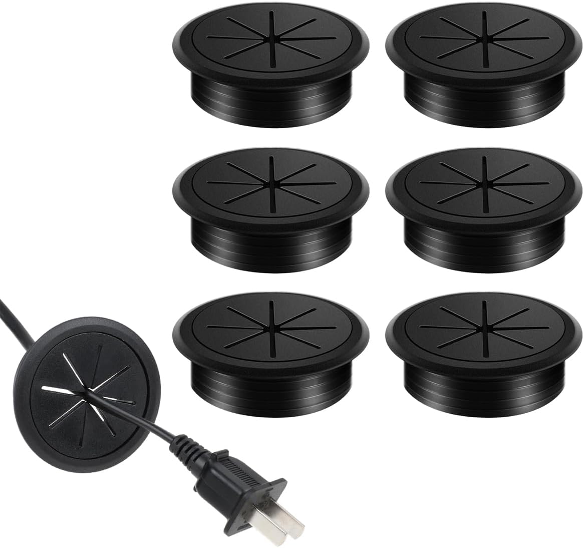 - Serplex® 6Pcs Desk Grommets 2 inches Round Rubber Cable Grommets Desk Cable Hole Covers Multi Cable Organizers Office Decorative Desk Grommets for Power Cords