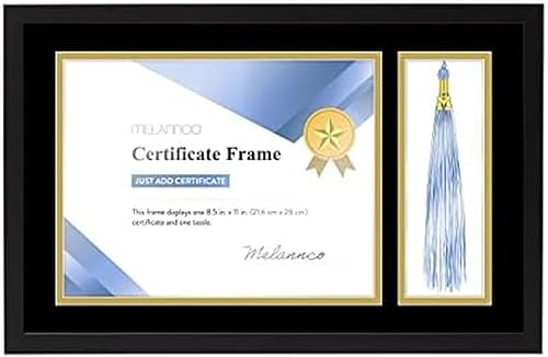 Miniatura 7 de Melannco Marco de diploma de madera mate negra de 23 x 12 pulgadas, el marco muestra un certificado de 8.5 x 11 pulgadas, una foto de 4 x 6
